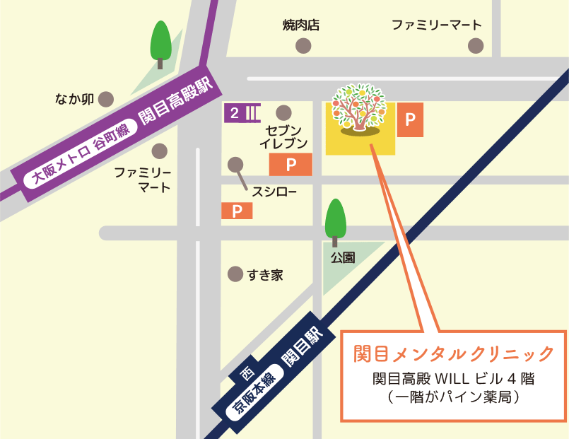 関目メンタルクリニックの地図